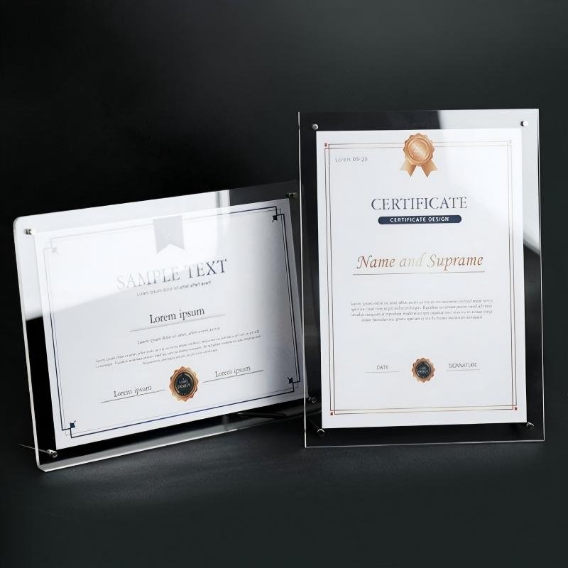 Desktop Acrylic Photo Certificate Brochure Display Holder