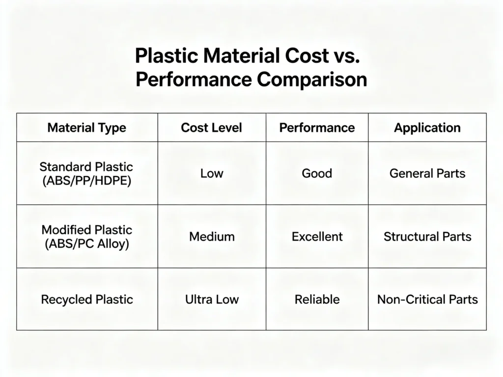 Plastic Material Cost vs.Performance Comparison