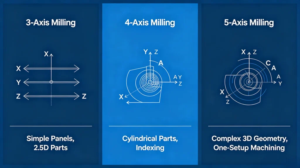 3-axis 5-axis CNC milling process