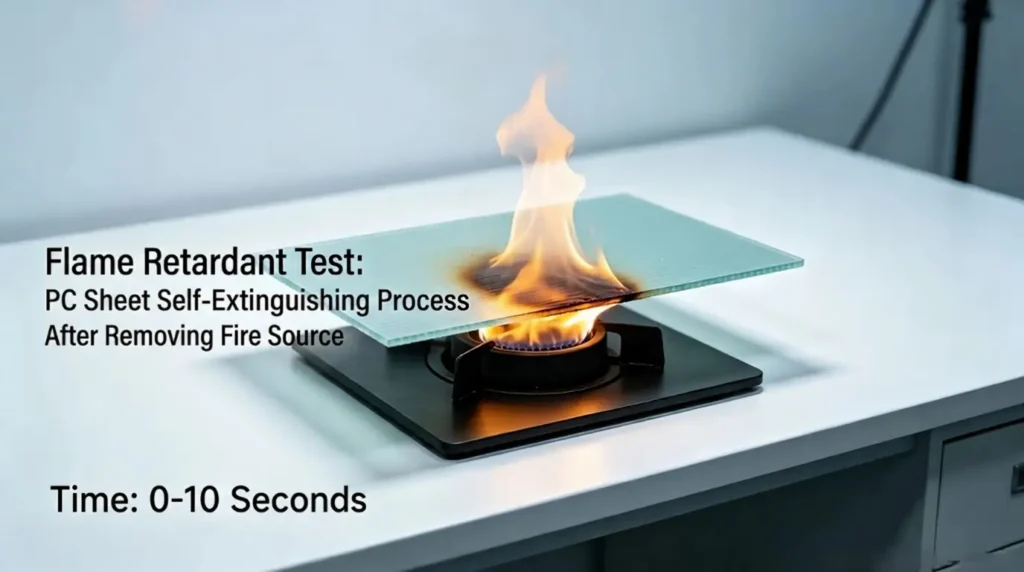 Polycarbonate Sheet Flame Retardancy Test