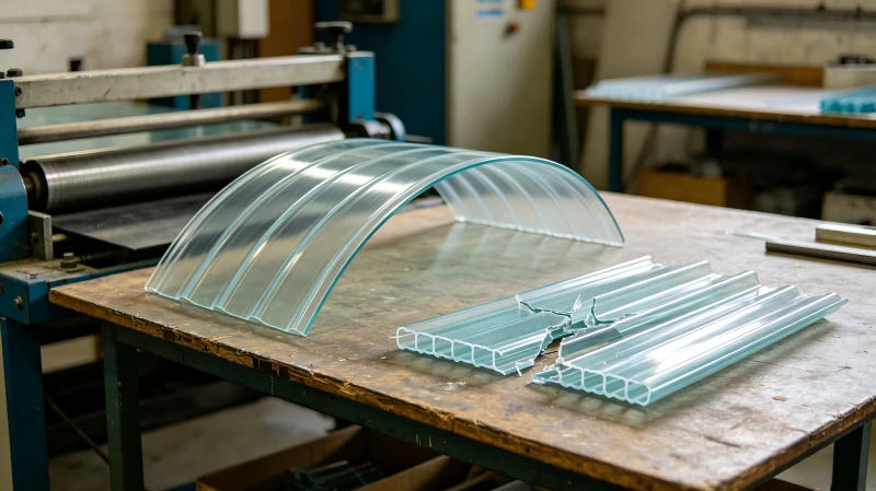 Cold bending processing difference: bendable solid PC sheet vs hollow sun panel bending limit