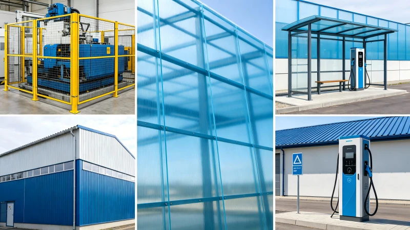 Solid polycarbonate esheet real projects: safety protection, high wind public facilities, new energy equipment