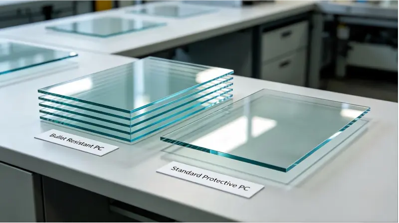 Bullet Resistant Grade Polycarbonate VS Standard Safety Protection Polycarbonate Sheet
