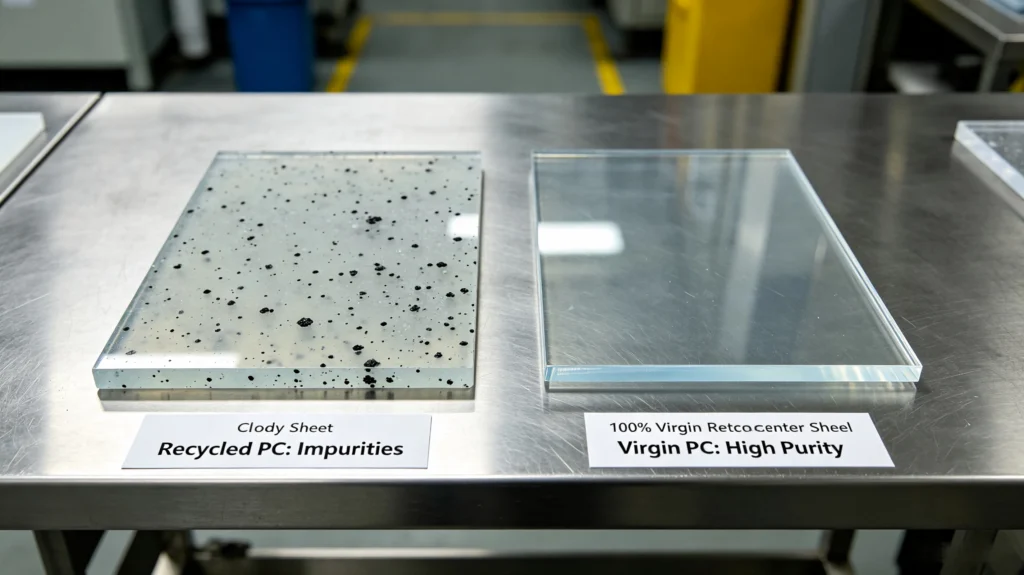 recycled polycarbonate VS virgin polycarbonate