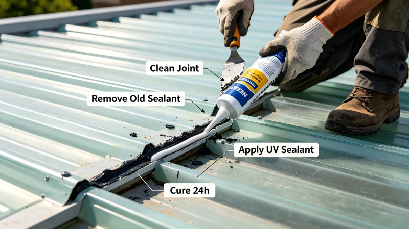 Quick Fix for Polycarbonate Sheet Roof & Joint Leakage