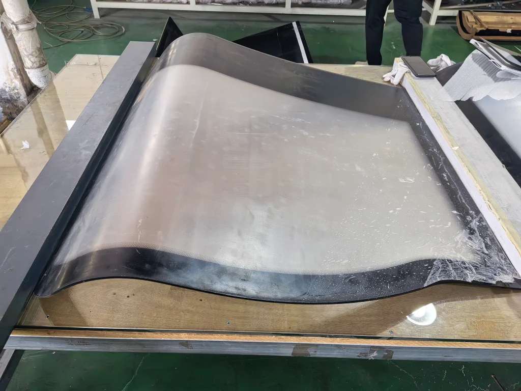 PC sheet hot arc bending