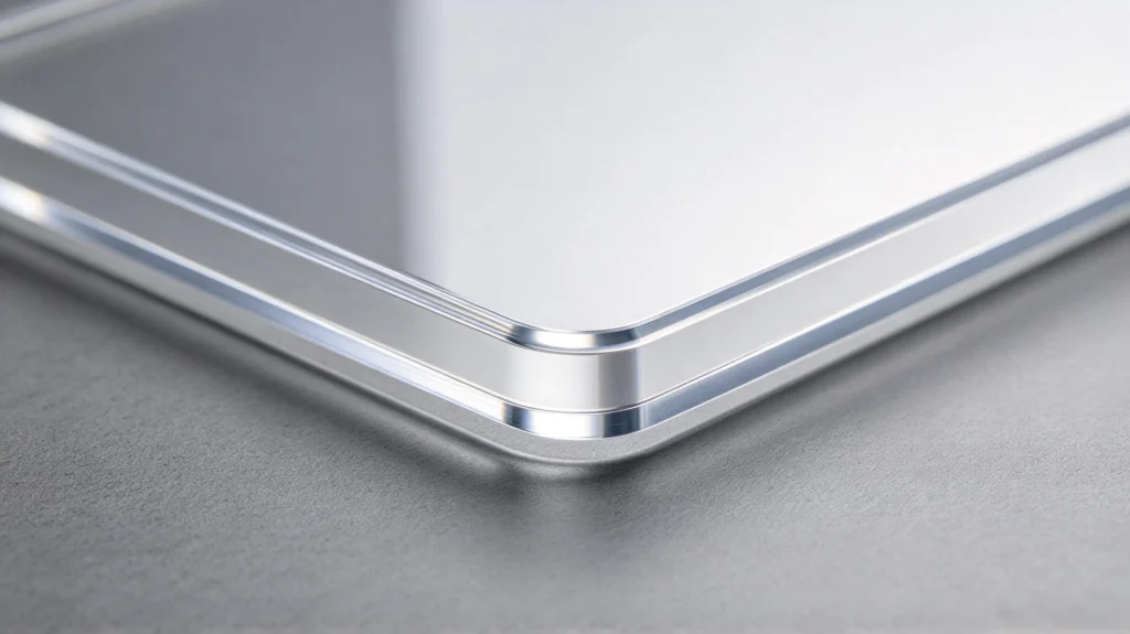 polished edge of PC barrier